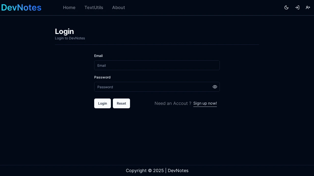 A screenshot of Dev Notes